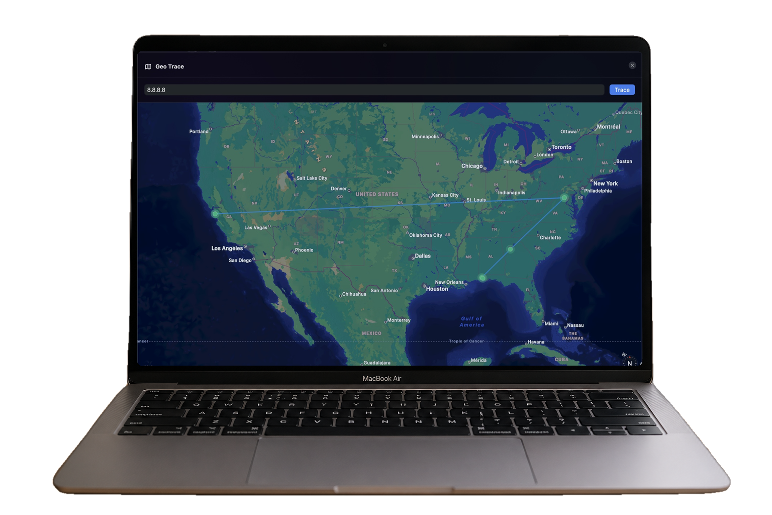 Geo traceroute on Mac