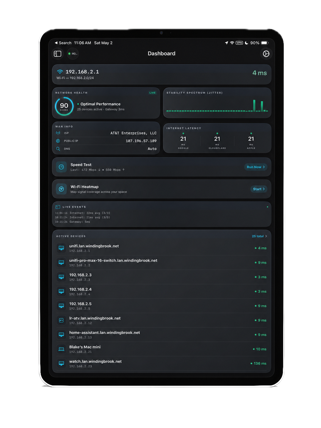 NetMonitor on iPad